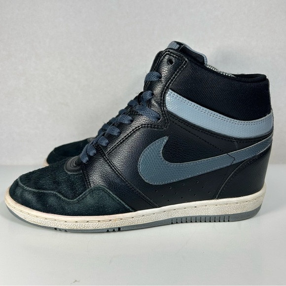 Nike Air Force Sky Hi Hidden Wedge Black Grey Shoes 629746-009; Women’s Size 9.5 - Picture 3 of 15